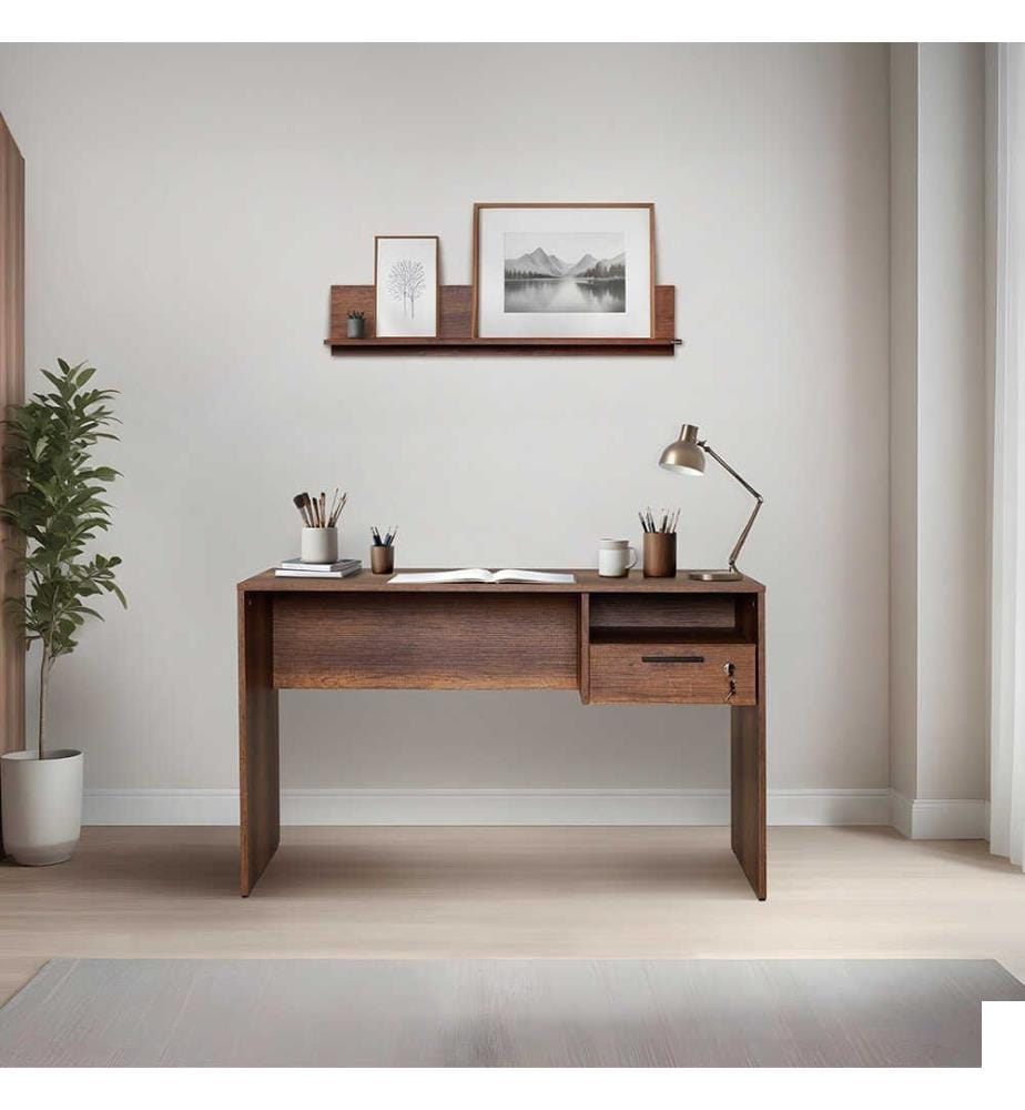 Bureau, noyer, 100 % PANNEAUX DE PARTICULES REVÊTUS DE MÉLAMINE
