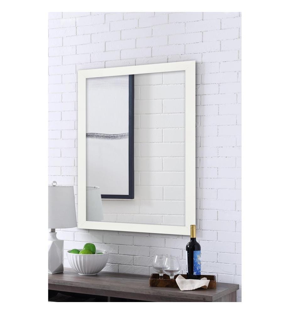Miroir décoratif, blanc, plastique