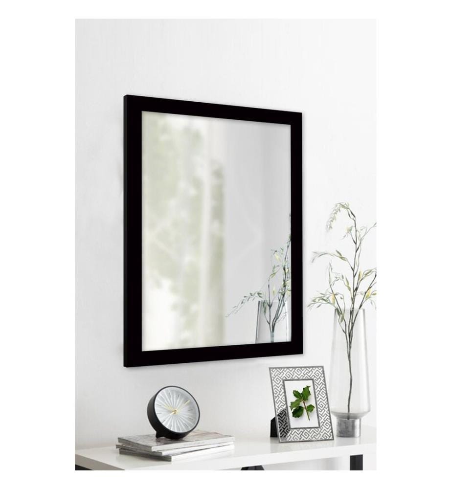 Miroir décoratif, noir, plastique