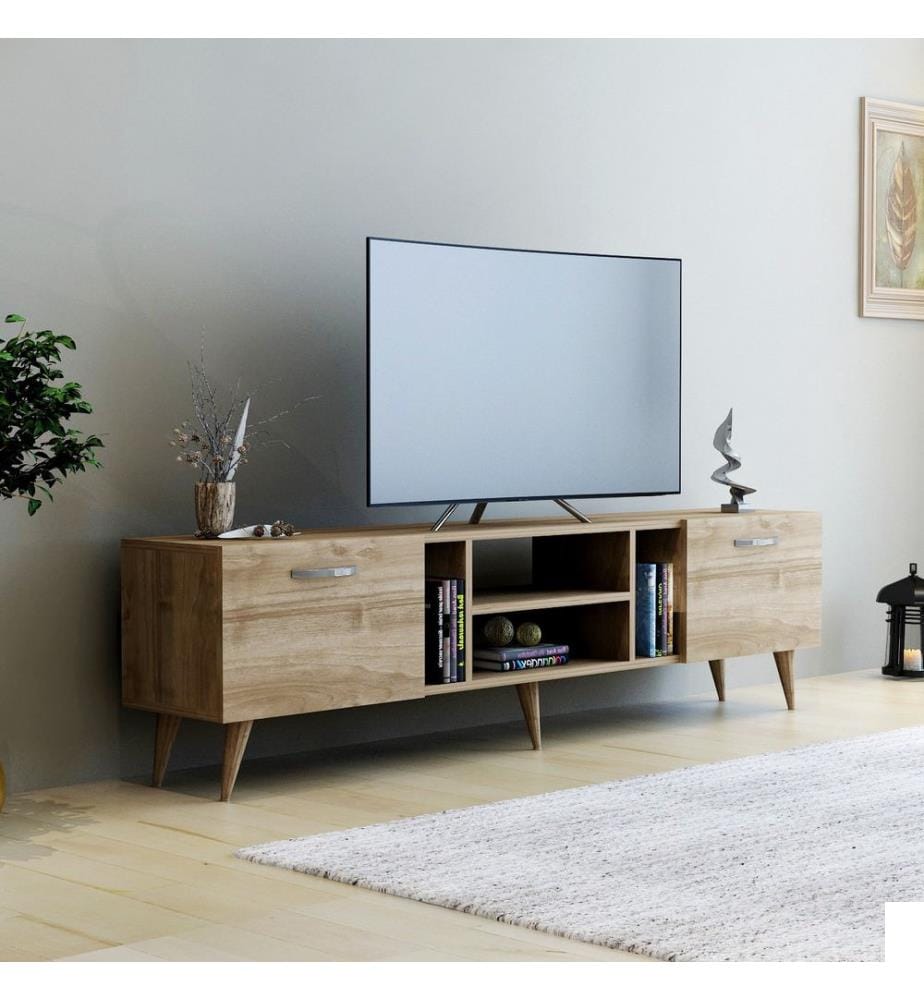 Support De Télévision, Noix, Disque De Particules Recouvertes De Mélamine 100%