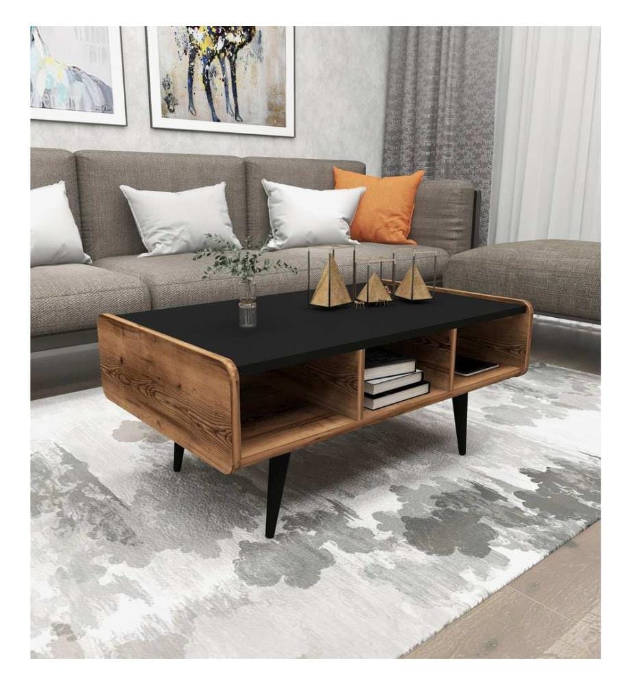 Table basse, Noyer clair, Panneau de particules mélaminé