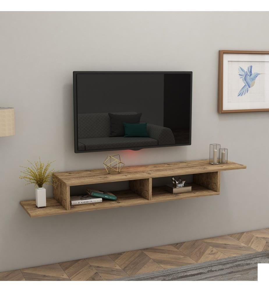 Meuble TV, pin atlantique, panneau de particules mélaminé