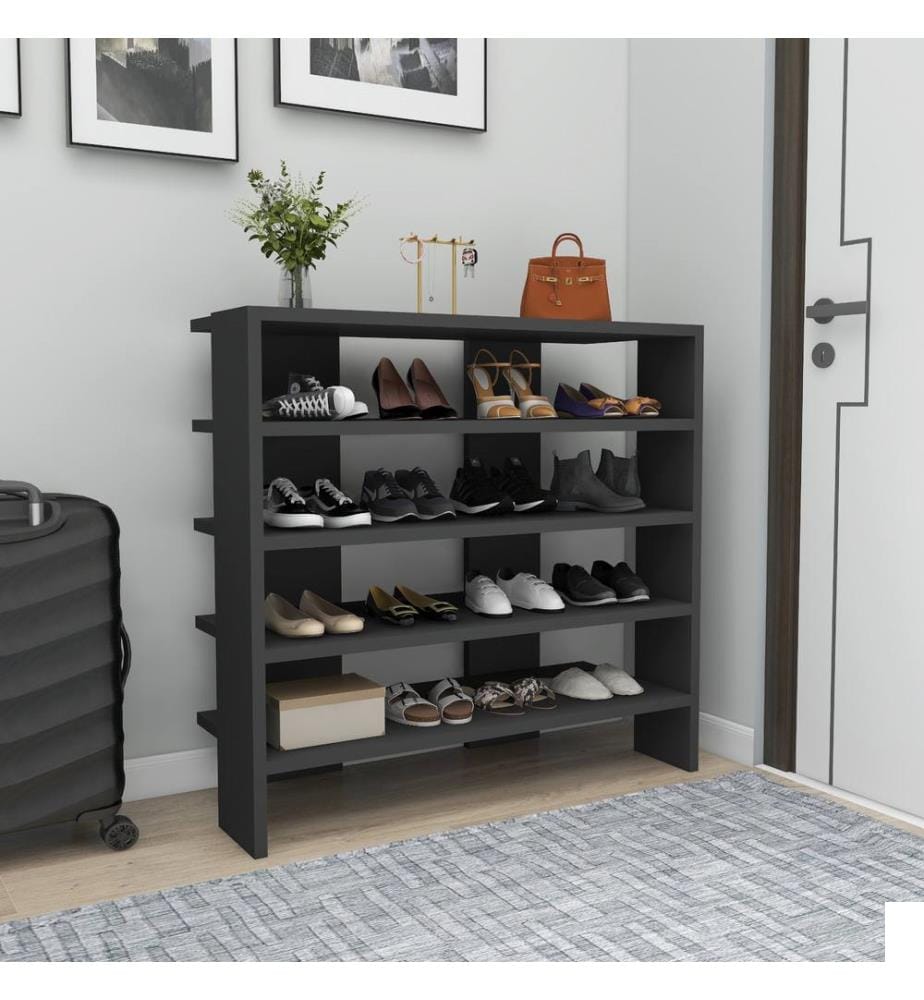Meuble à chaussures, anthracite, panneau de particules mélaminé