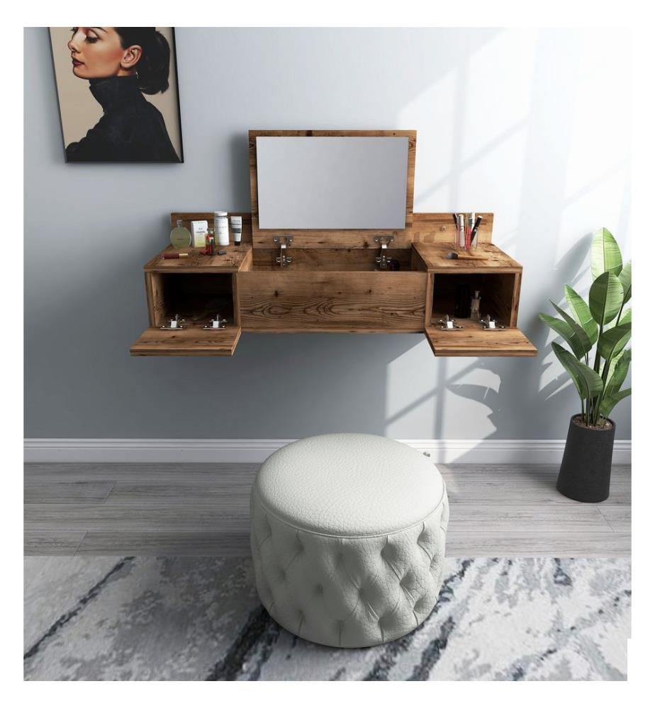 Table de maquillage, Lydia, panneau de particules mélaminé