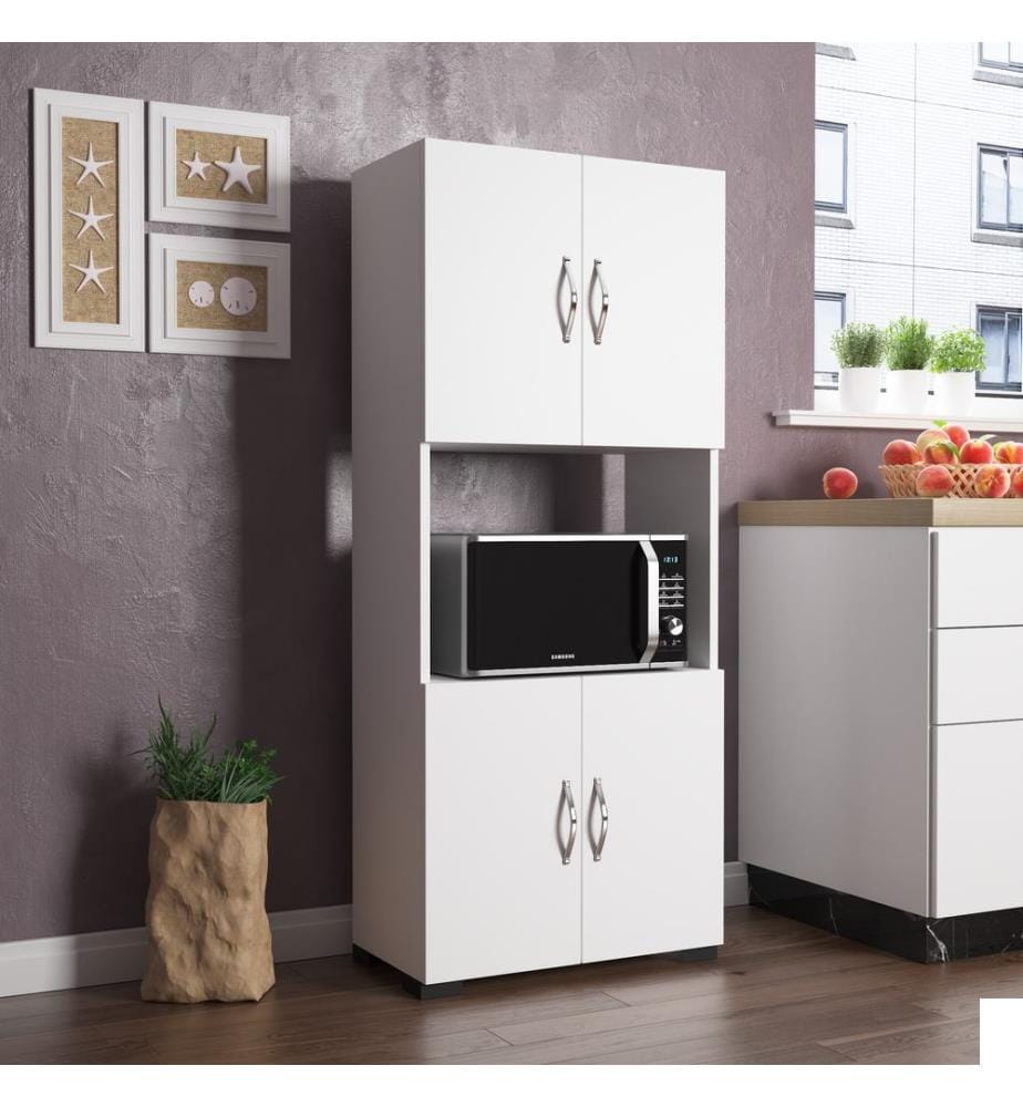 Armoire multifonction, blanc, 100 % CHIPBOARD