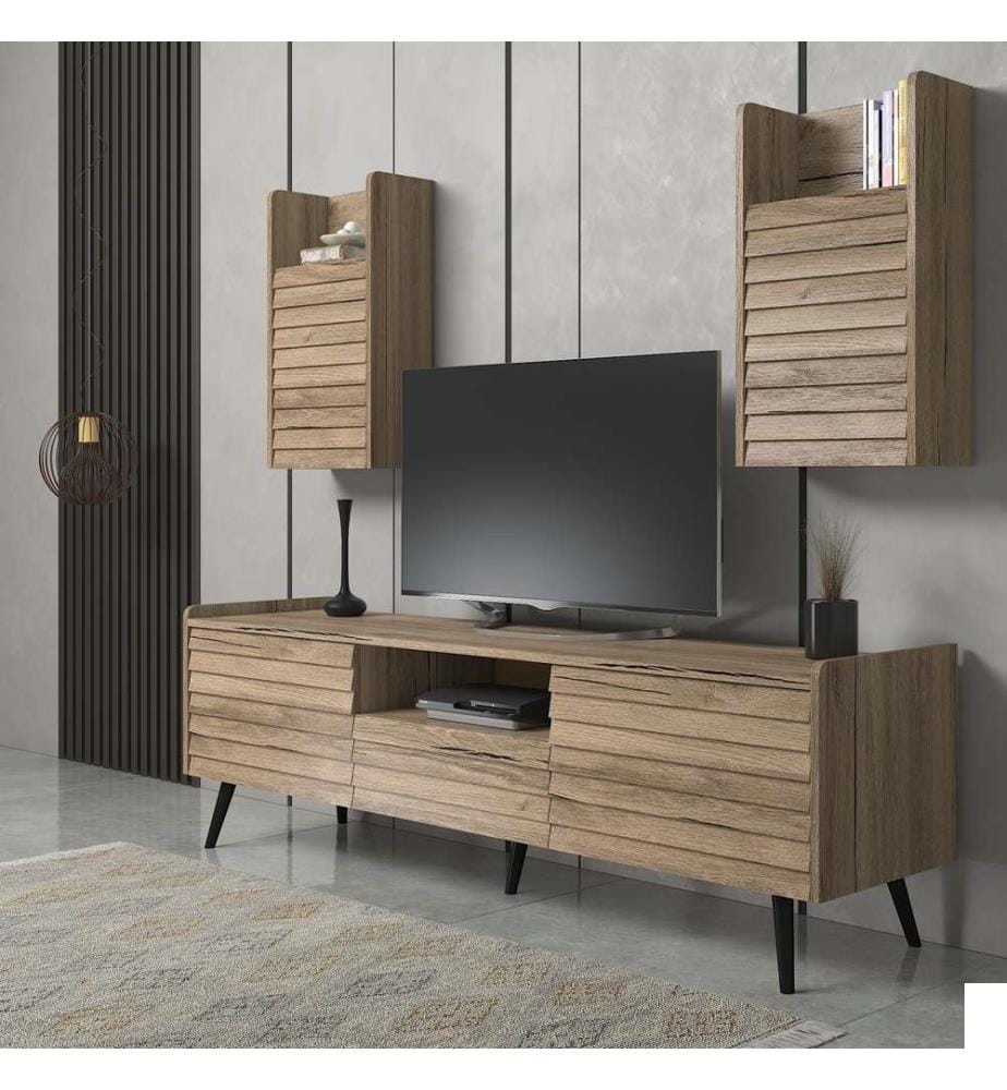 Meuble TV, noyer, 100 % AGRAGÉ