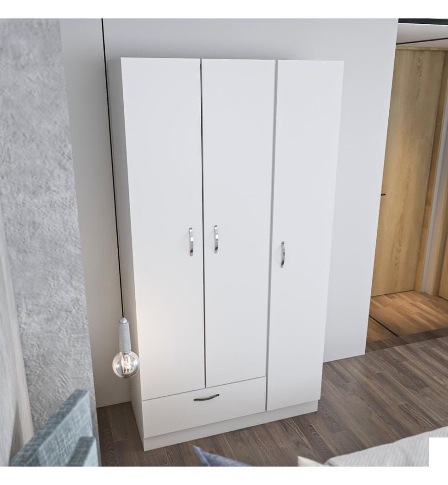 Blanc, Armoires, 170X90X40 cm, Plaque De Particules Enrobée De Mélamine