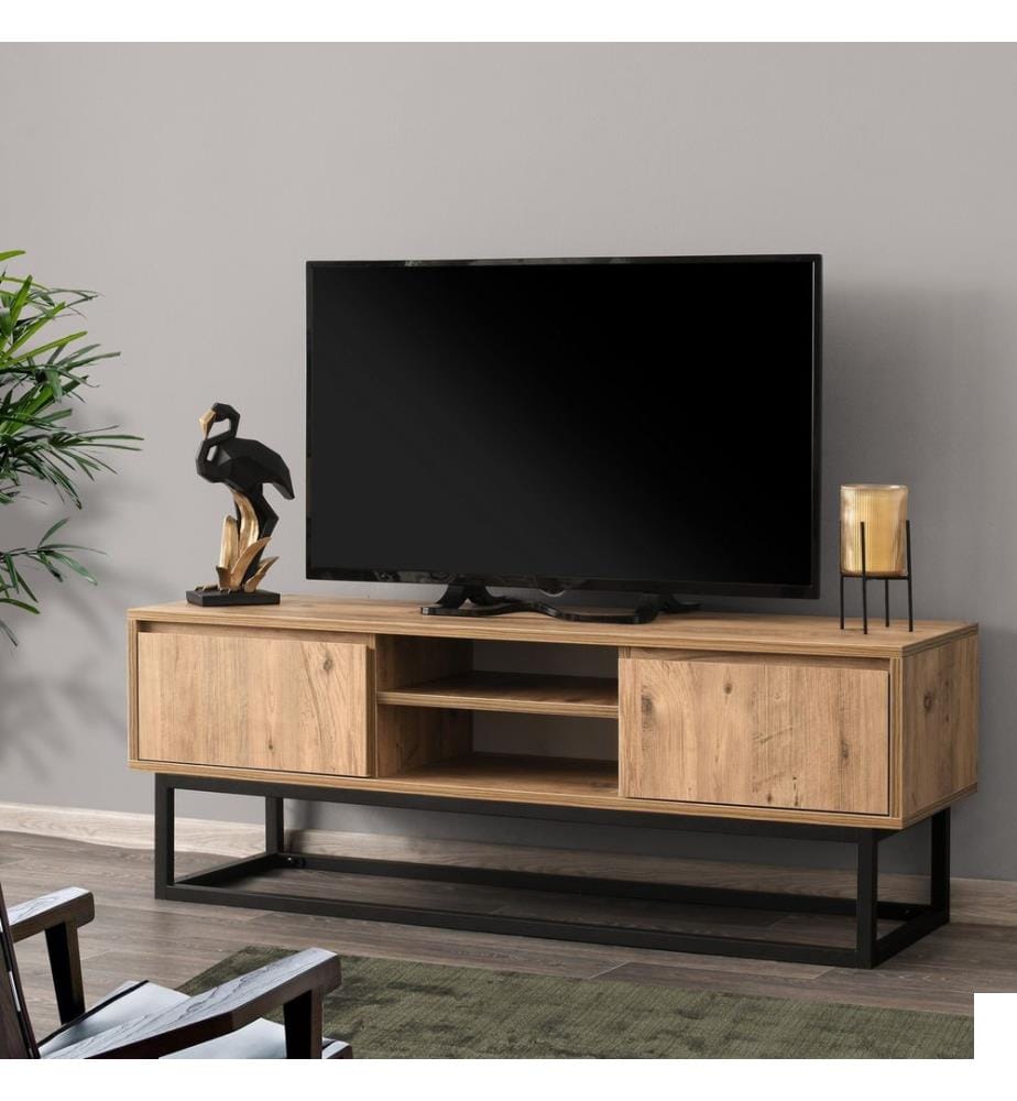 Noir, Pin, Armoires Tv, 50X140X40 cm, Plaque De Particules À Revêtement En Mélamine