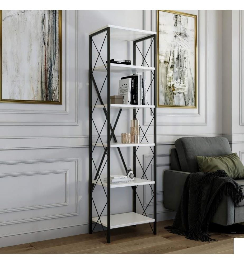 Etagère, blanc, noir, 100% Melamine Particle Board