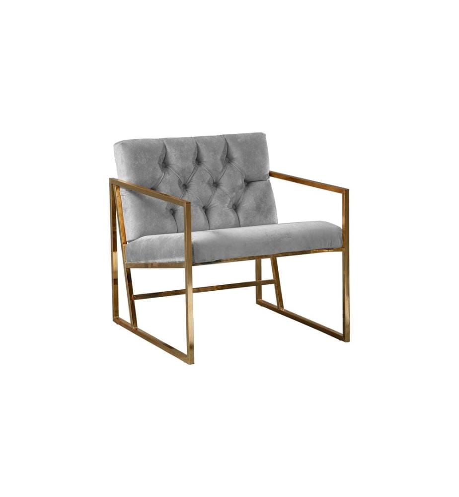 Wing Chair, Grey, 100% Metal, Fabric : 100% Babyface