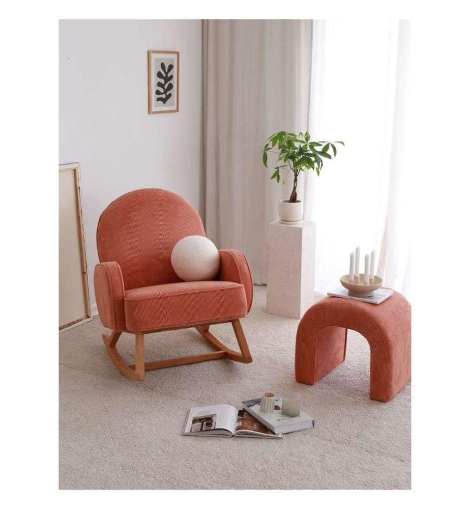 Wing Chair, Coral, 100% Polyester, Frame : 100% hêtre
