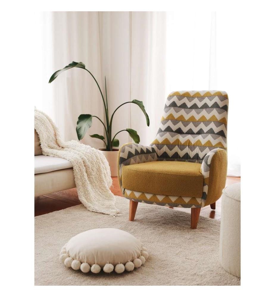 Chaise Wing, Multicolore, Structure : 100% bois, tissu : Teddy
