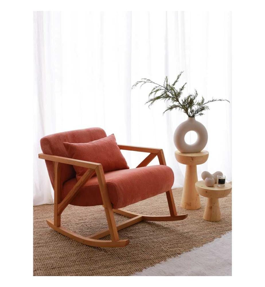 Wing Chair, Vermilion, Fabric : 100% velours