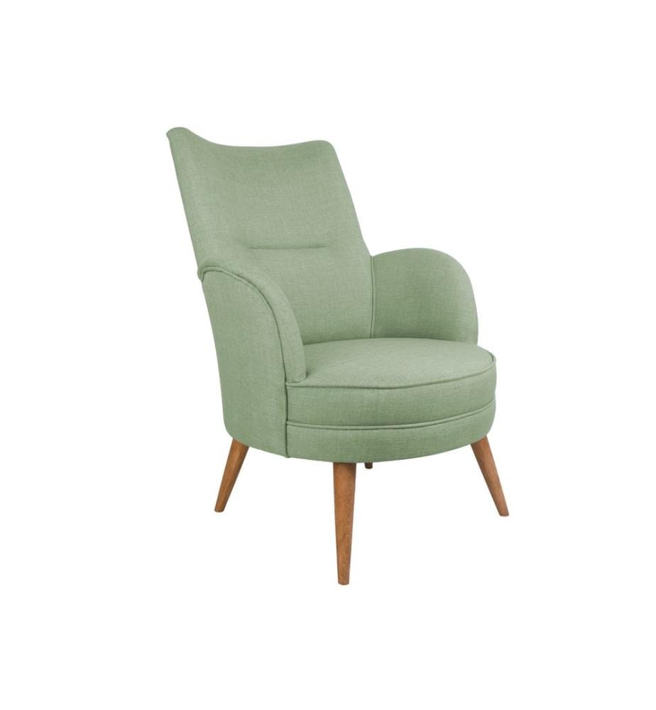 Wing Chair, Petrol Green, cadre en bois massif, tissu polyester