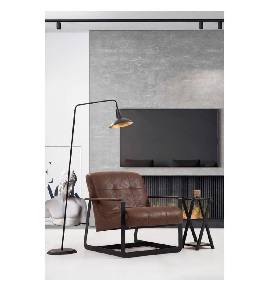 Chaise à oreilles, marron, cadre en hêtre - aggloméré, tissu polyester