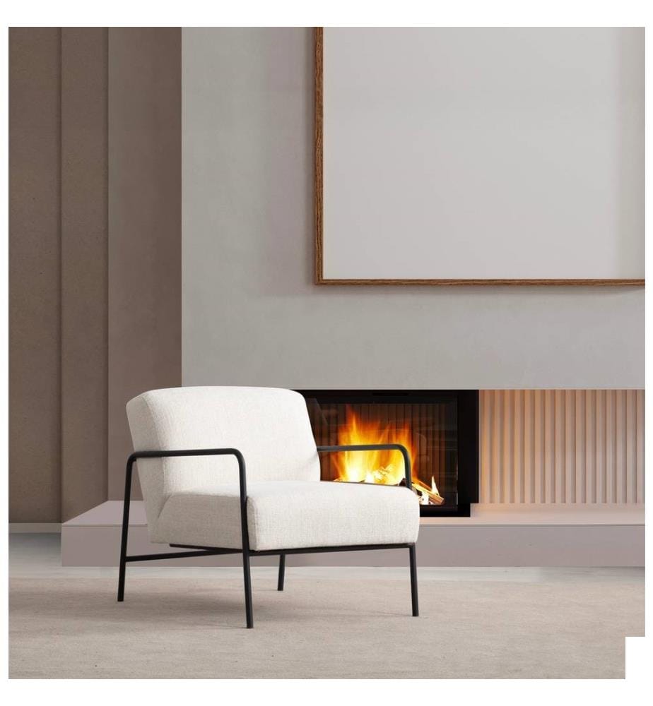 Chaise Wing, blanc, châssis : Bois de hêtre - panneau de particules, Tissu : 100% polyester