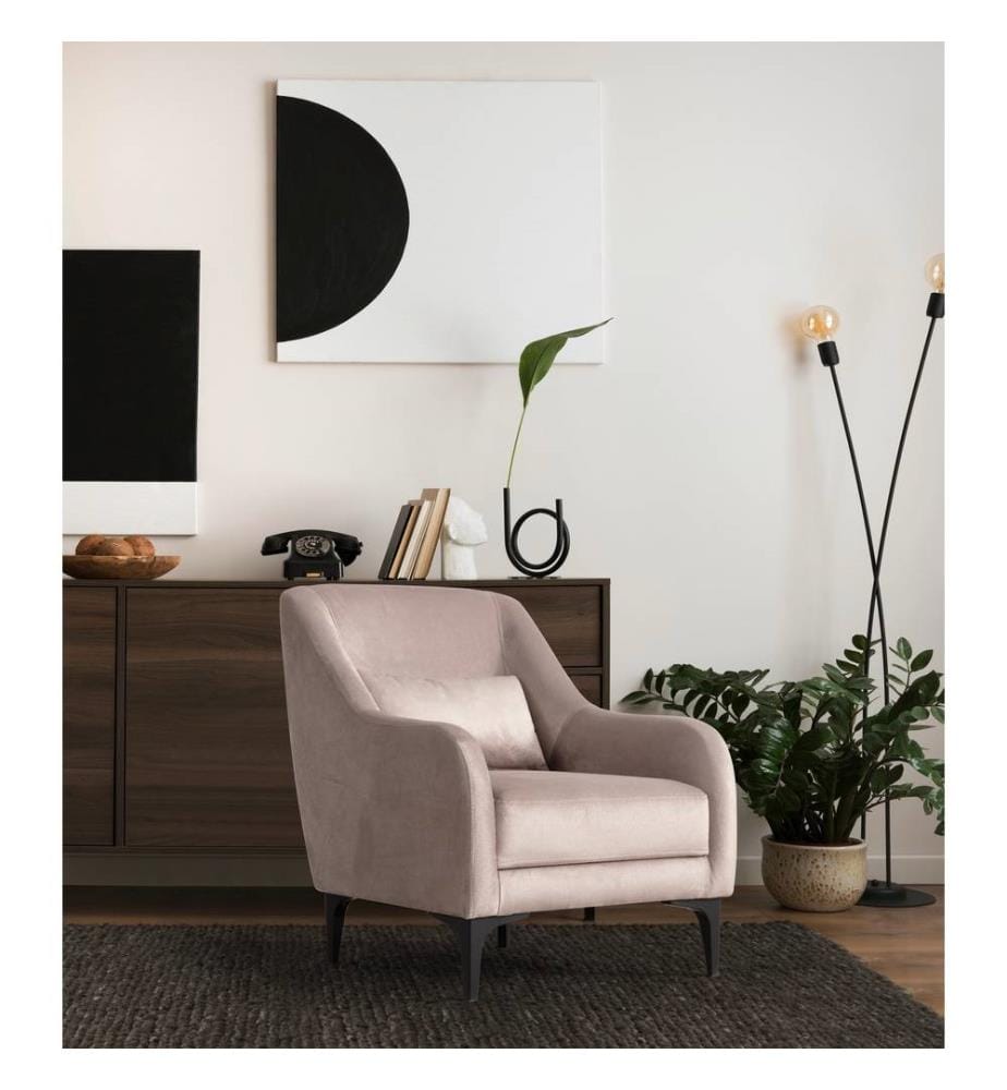 Chaise Wing, Beige, Cadre : Bois de hêtre - aggloméré, Tissu : 100% polyester