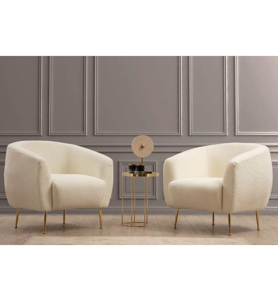 Chaise Wing, crème, cadre en hêtre - aggloméré, tissu polyester
