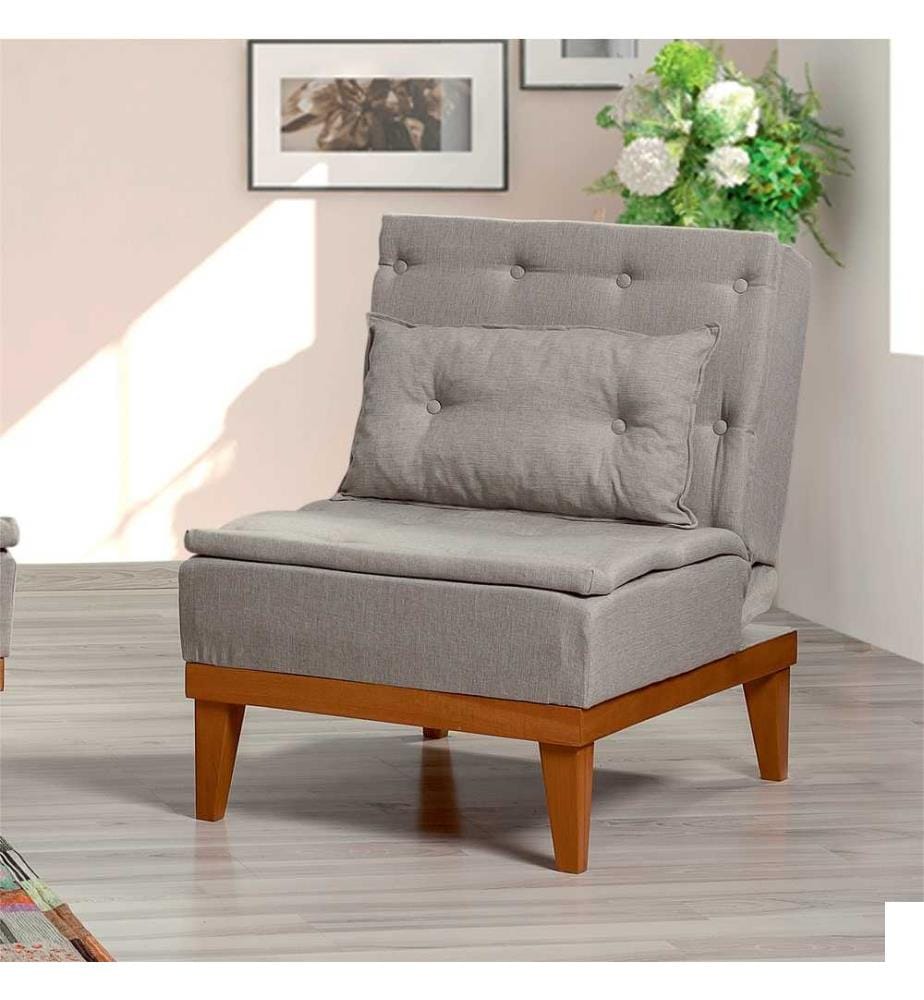 Wing Chair, crème, cadre en bois de charme, tissu lin