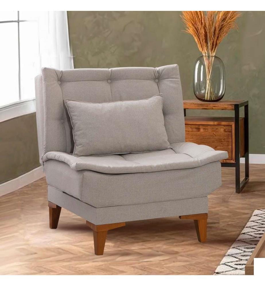 Wing Chair, crème, structure en hêtre, tissu polyuréthane - acrylique