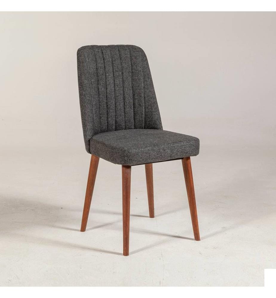 Chaise, noyer anthracite, panneau de particules mélaminé, tissu velours