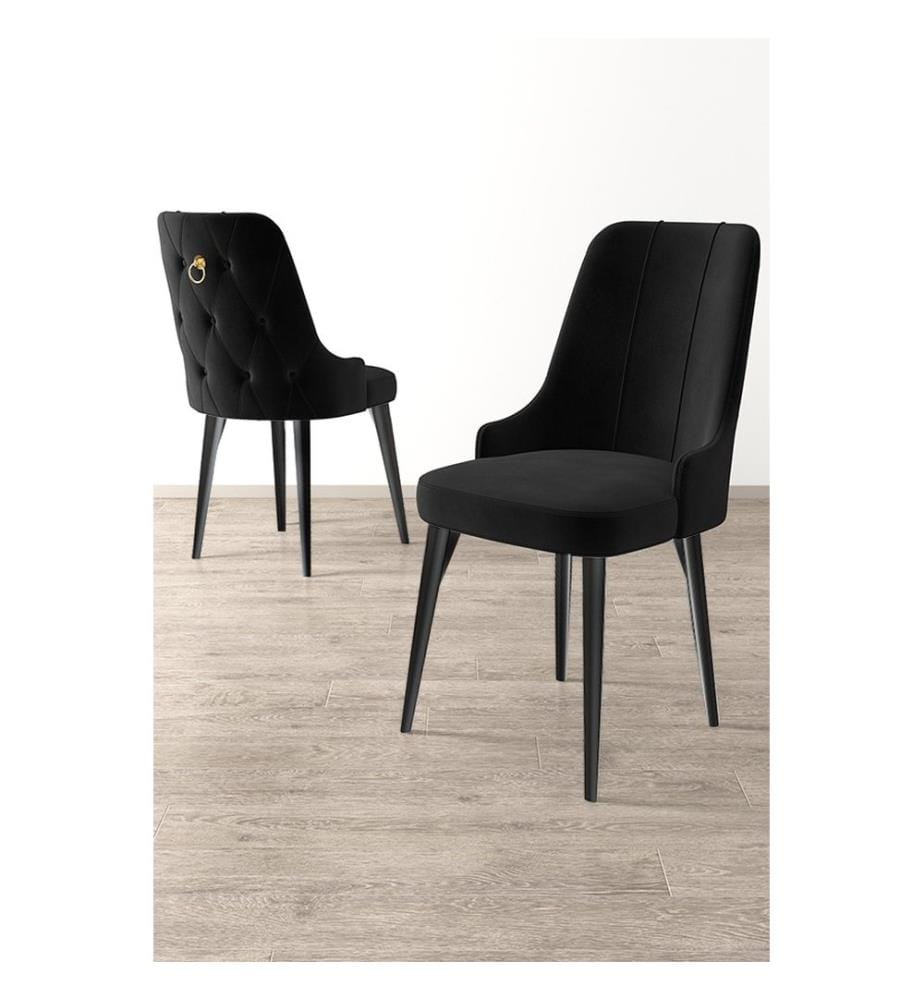 Ensemble de chaises, 2 pièces, noir, structure : 100 % métal, housse : Babyface