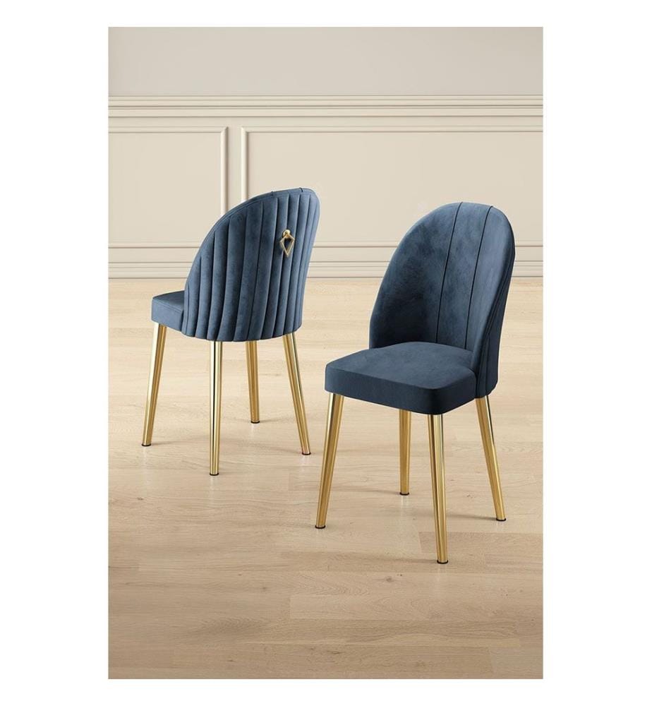 Set de chaises, 4 pièces, anthracite, or, structure : 100 % métal, housse : Babyface