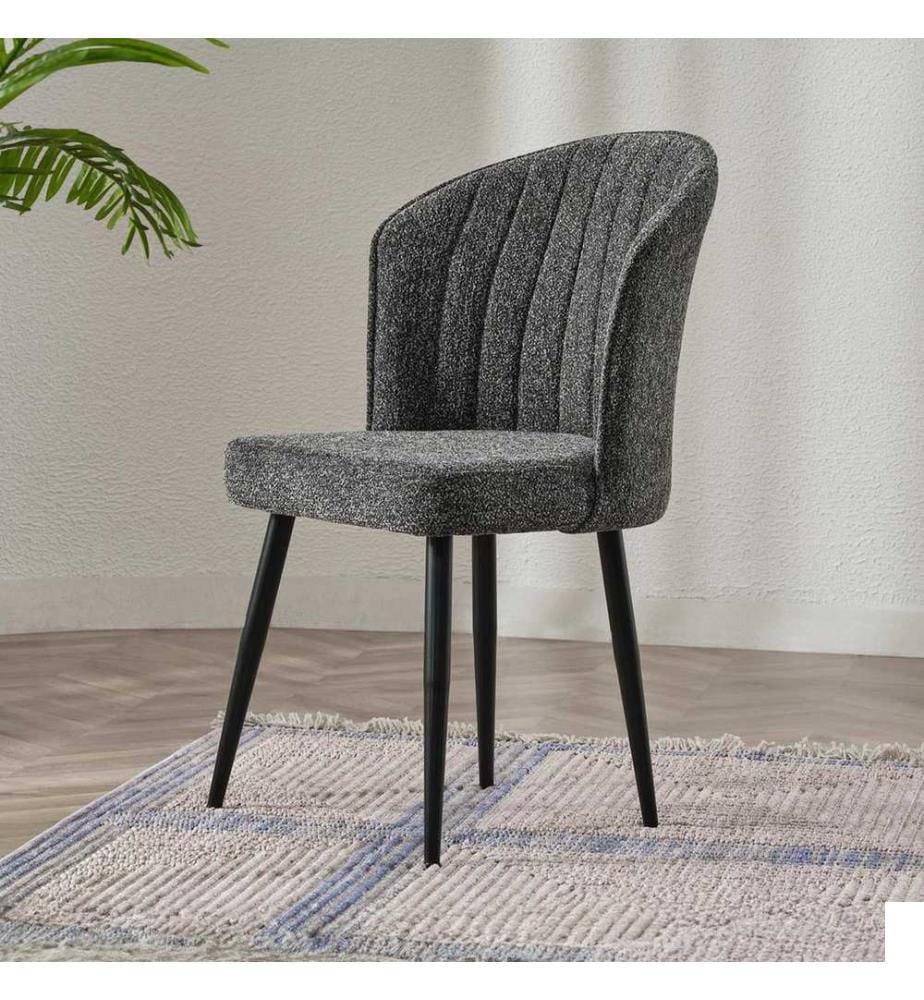 Ensemble de chaises, 2 pièces, anthracite, noir, 100 % MDF, revêtement : tissu Mense, pieds métalliques