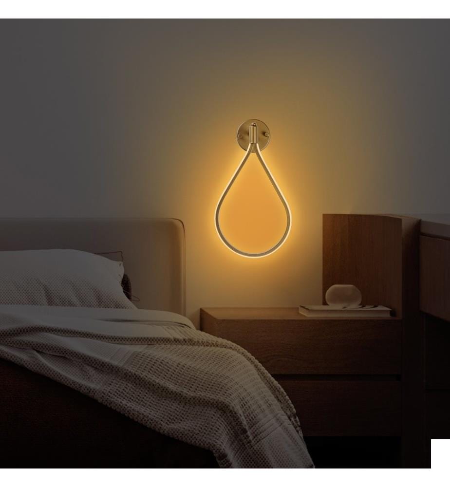 Lampe murale, Gold, corps en métal, socle en métal