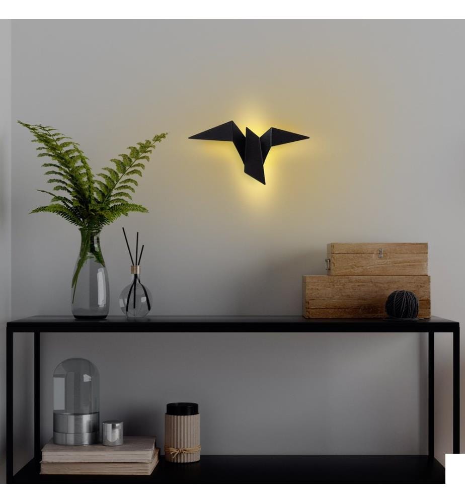 Lampe murale, noire, corps en métal, socle en métal