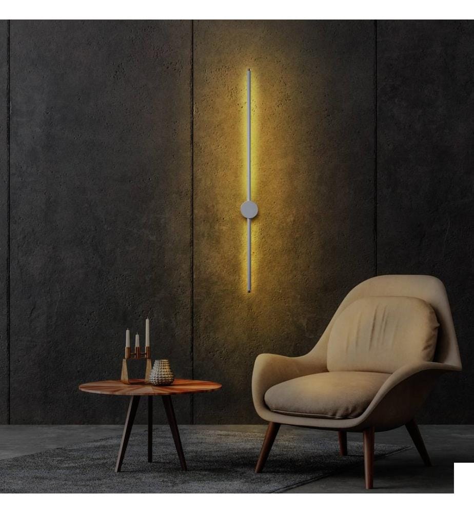 Lampe murale, gris, corps en métal, socle en métal