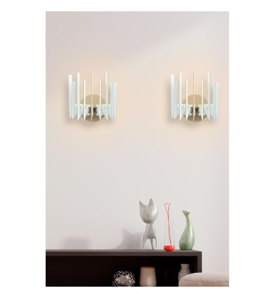 Blancs, Lumières Murales, 22X24X19 cm, Application En Zigzag