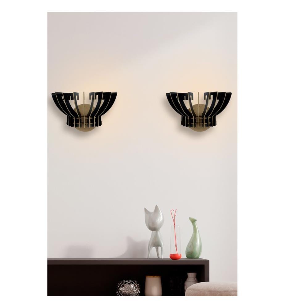 Noir, Lumières Murales, 19X32X22 cm, Lumières De La Couronne