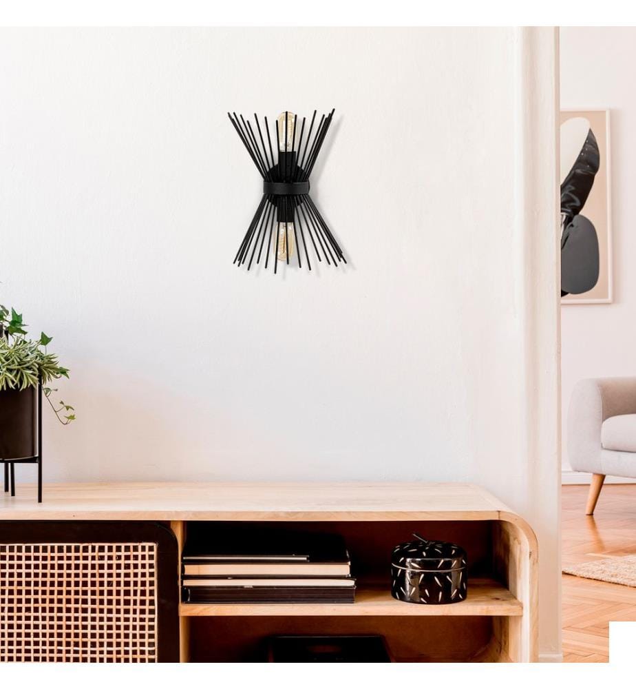 Lampe Murale, Noir, Corps En Métal, 23 X 16 cm