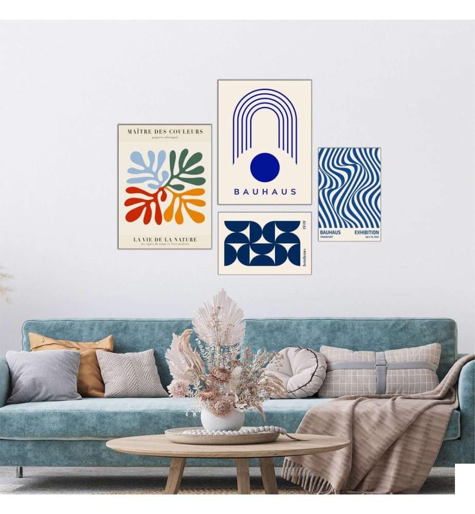 Tableau décoratif en MDF, 4 pièces, multicolore, 100 % MDF