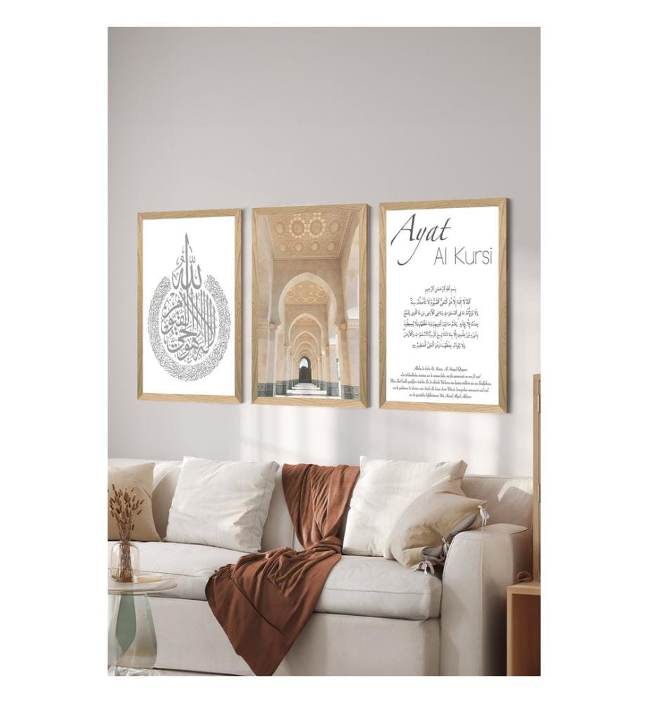 Ensemble de tableaux décoratifs, 3 pièces, multicolore, 100 % MDF