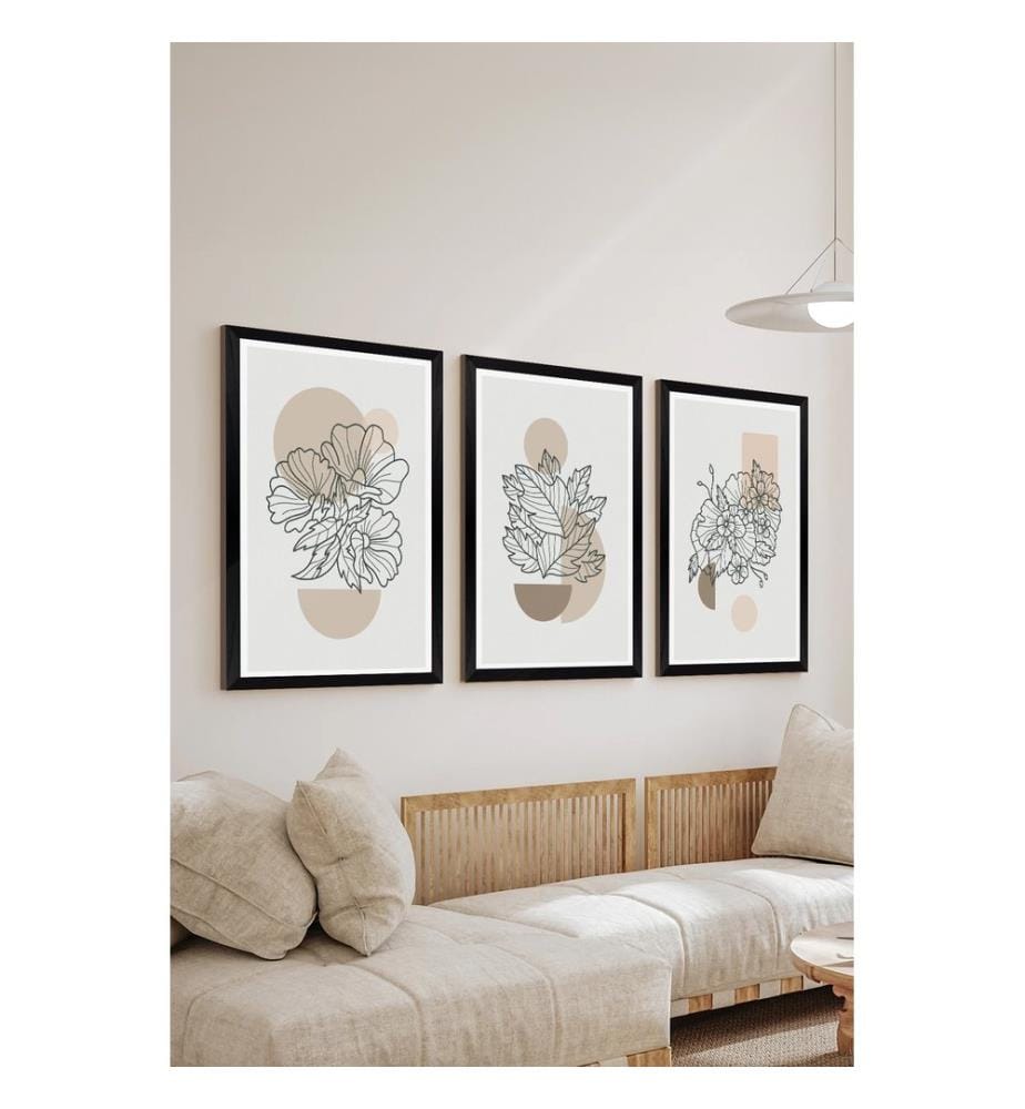 Ensemble de tableaux décoratifs, 3 pièces, multicolore, 100 % MDF
