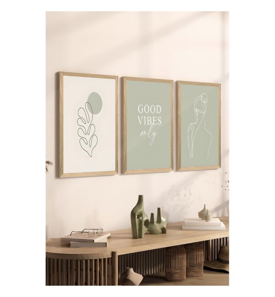 Ensemble de tableaux décoratifs, 3 pièces, multicolore, 100 % MDF