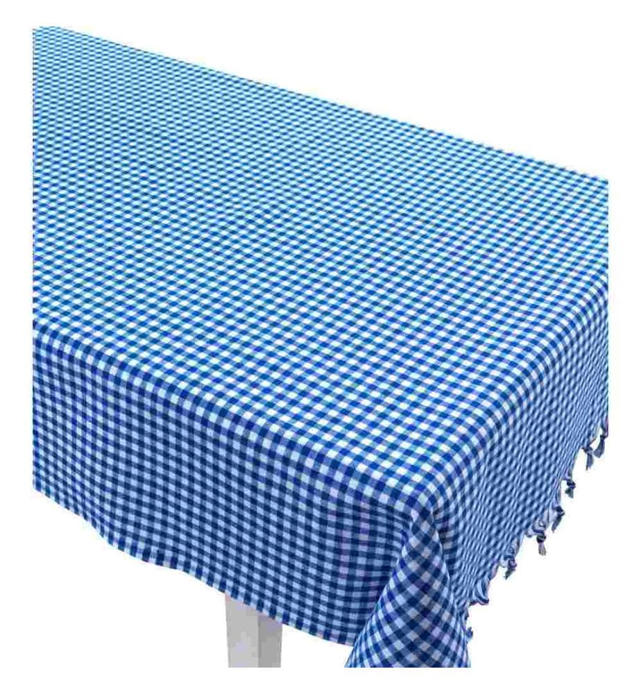 Nappe, 150 x 150, , Bleu Blanc, Coton