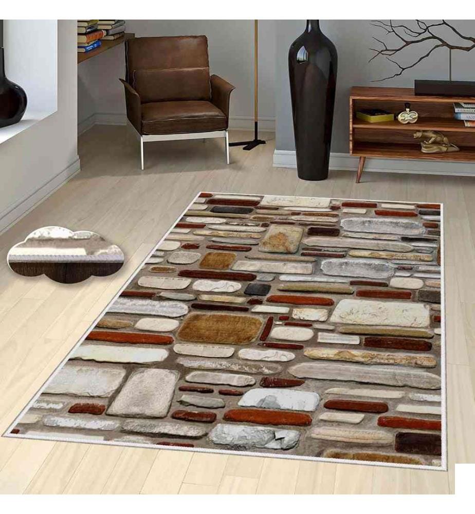 Tapis, 80 x 120, , Multicolore, Polyester, 1 mm de hauteur de poil