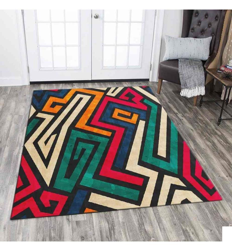 Tapis, 80 x 140, , Multicolore, polyester, dessous antidérapant