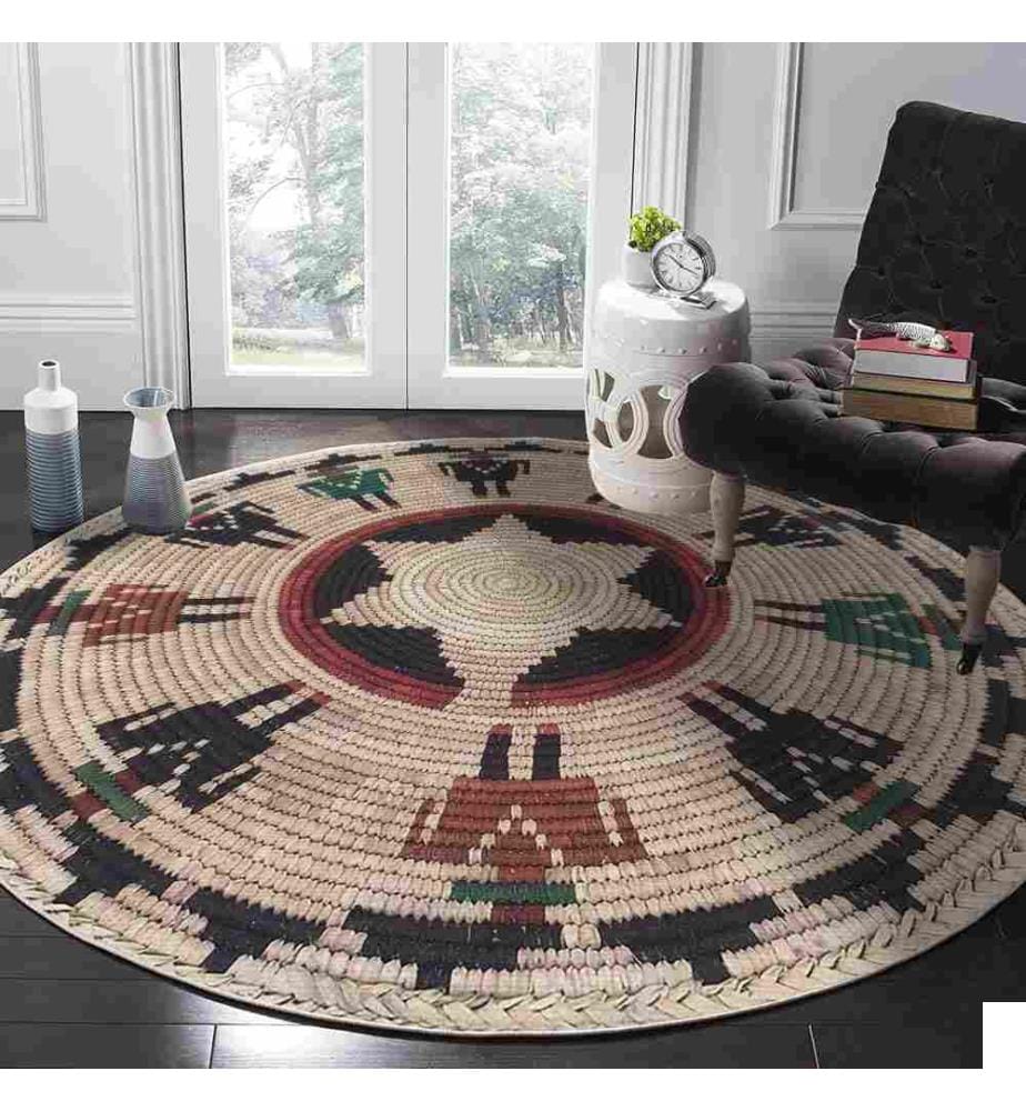 Tapis, 110 x 110, , Multicolor, 70% Coton - 30% Polyester, Semelle en coton