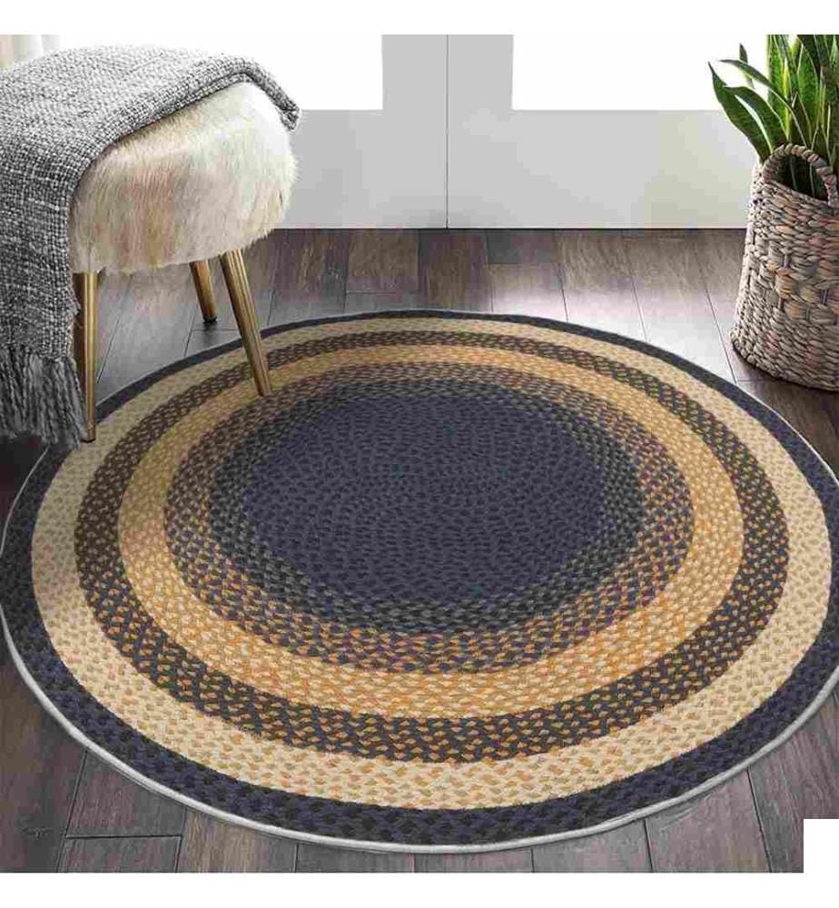 Tapis, 80 x 80, , Navy Blue, 70% Coton - 30% Polyester, Semelle en coton
