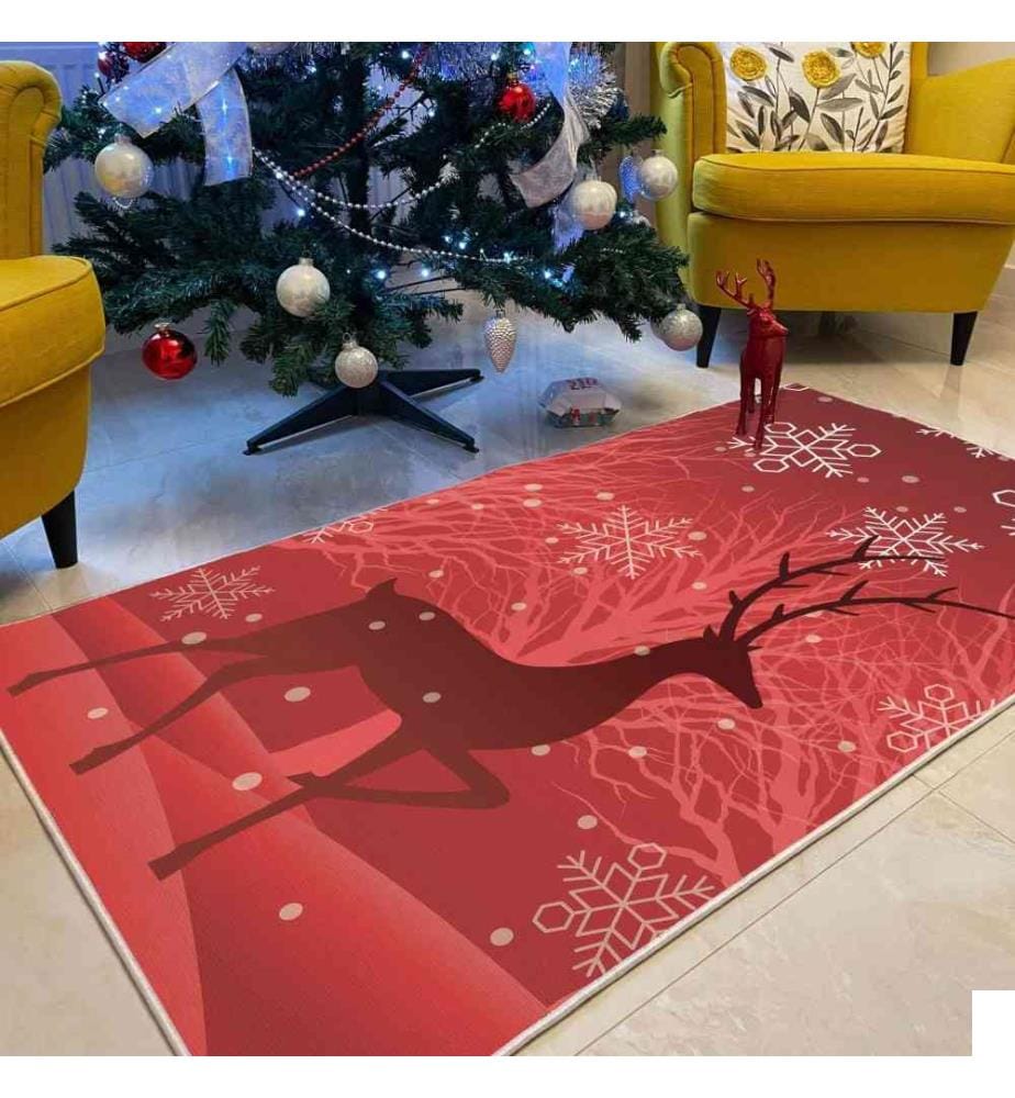 Tapis, 100 x 300, , Rouge, Blanc, 70% Coton - 30% Polyester, 1450 gr-m²,