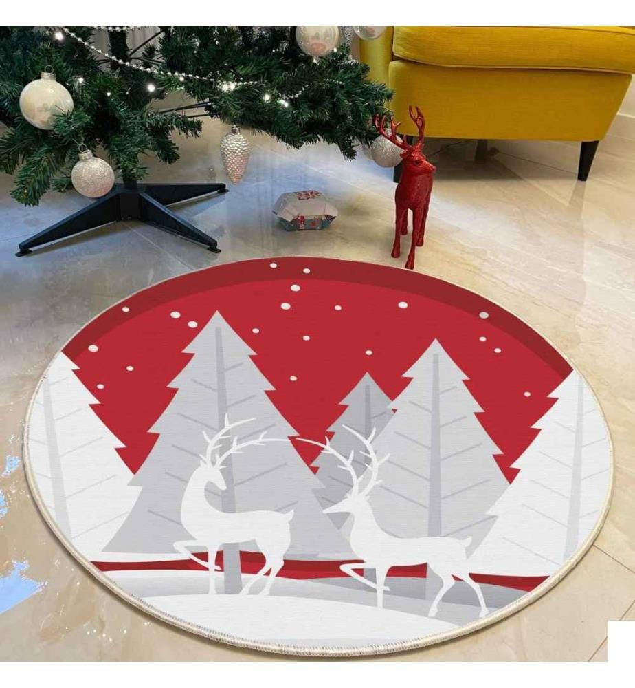 Tapis, 80 cm, , Rouge, Blanc, 70% Coton - 30% Polyester, 1450 gr-m²,