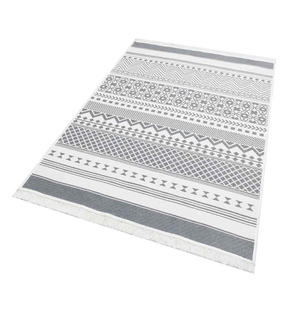 Tapis, 80 x 150, , Gris, Blanc, Coton, 1100 gr-m²,