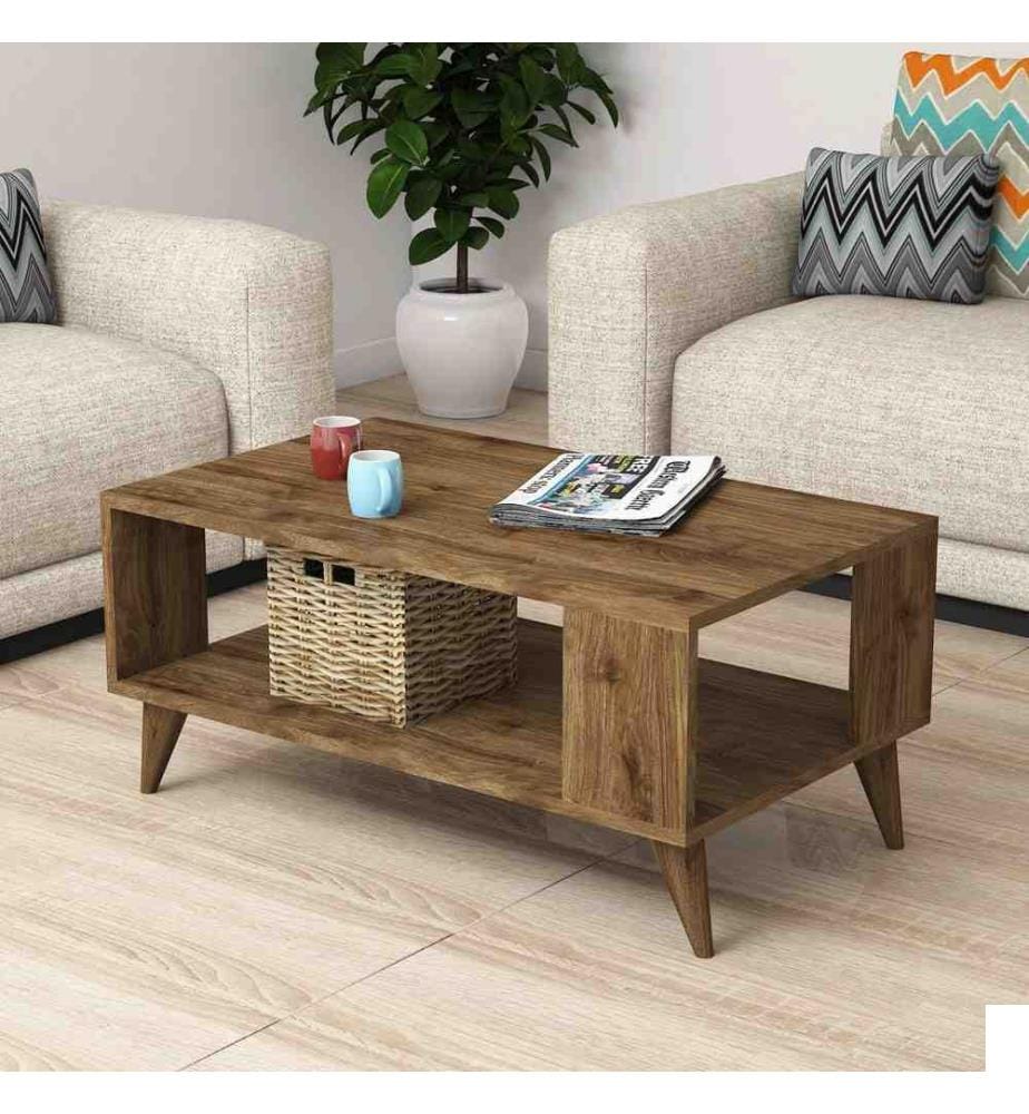 Table basse, noyer, panneau de particules mélaminé