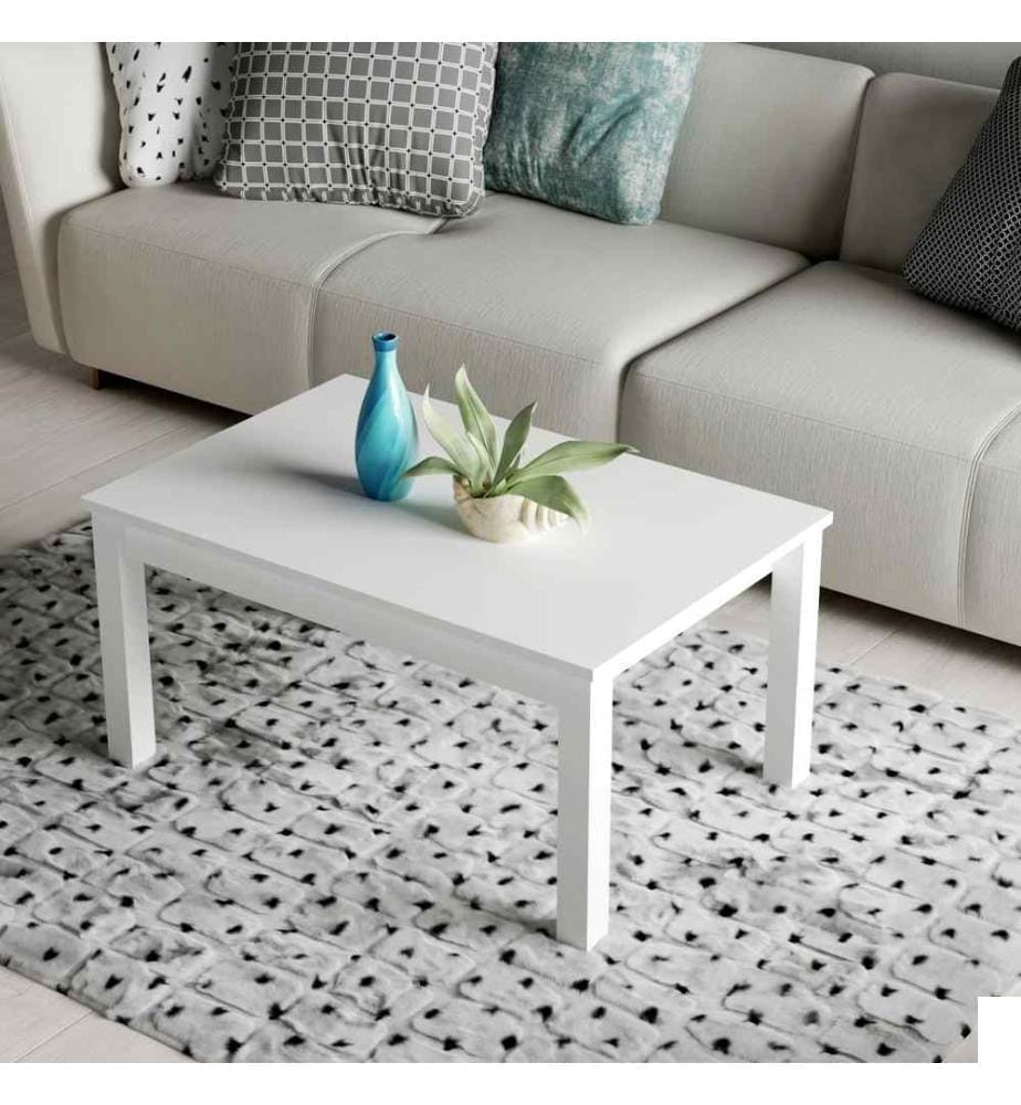 Table basse, blanc, panneau de particules mélaminé