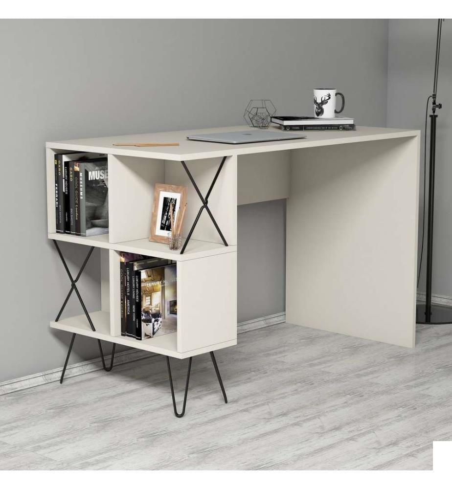 Bureau d'étude, crème noir, panneau de particules mélaminé