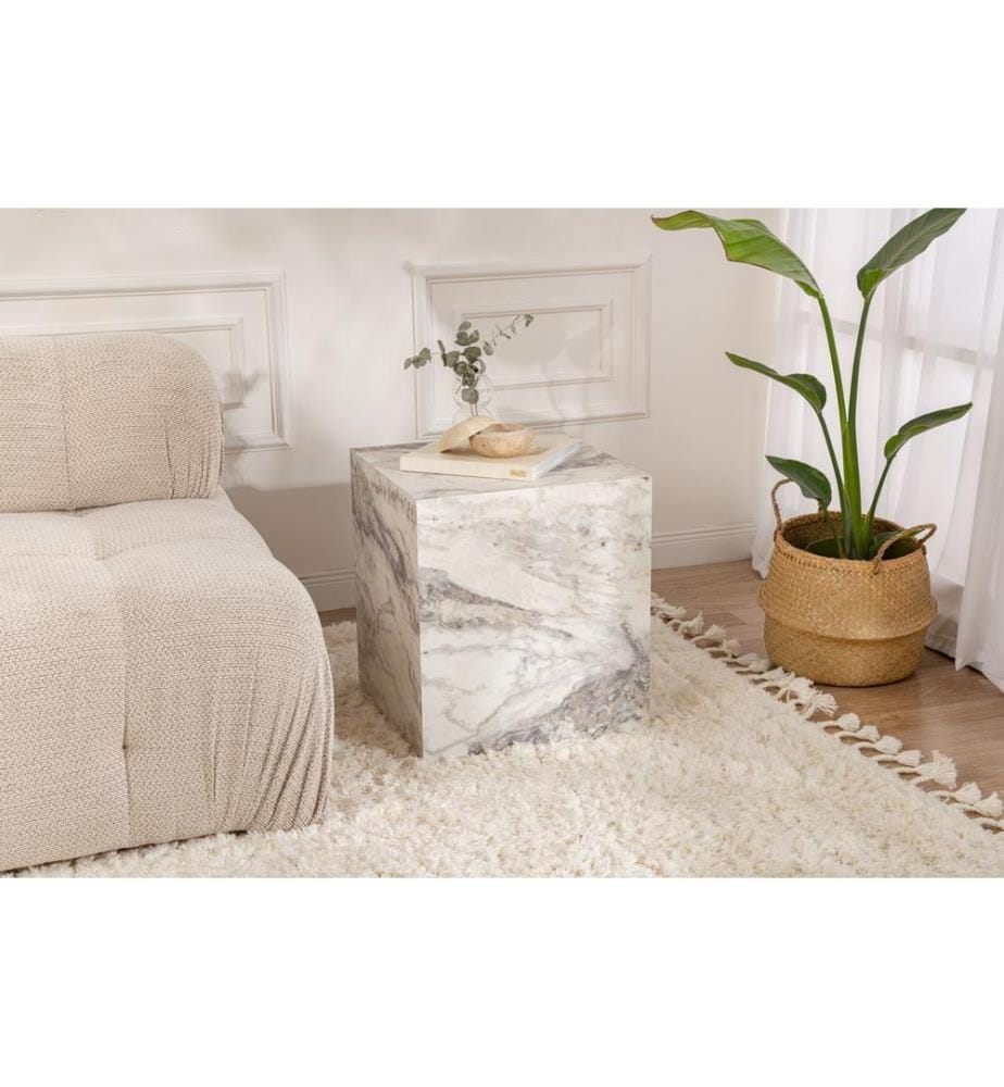 Table d'appoint, marbre freesia, 100 % MDF